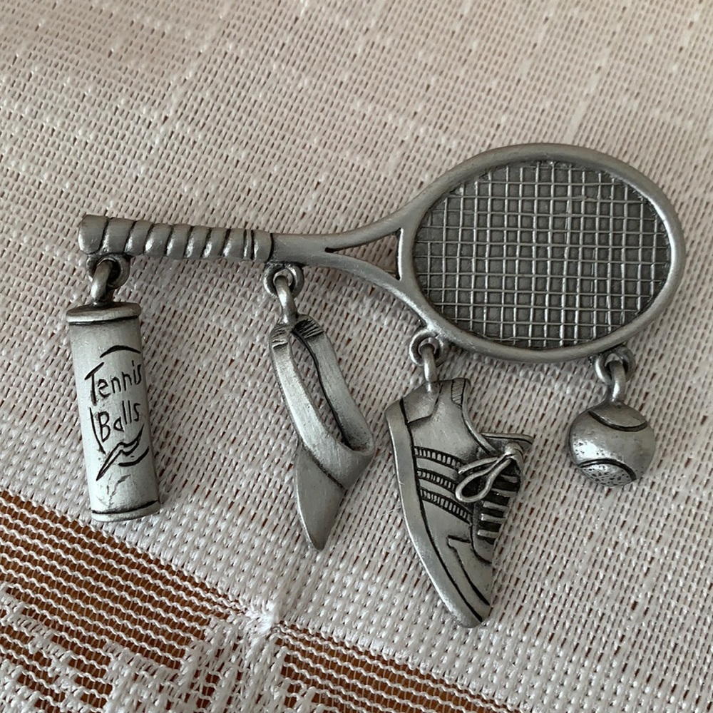 Tennis Racket Charm Brooch